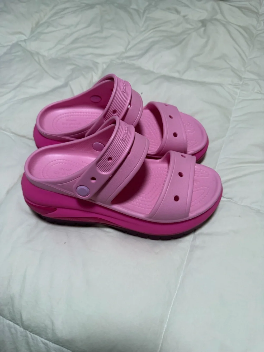 UGG Pink Platform Slide Wedge Sandals